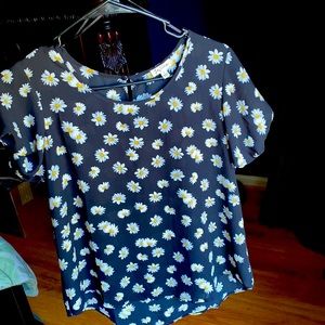 Sheer Black Daisy Summer Top small
